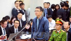 Ông Trịnh Xuân Thanh tại phiên tòa xét xử vụ án Cố ý làm trái quy định của Nhà nước về quản lý kinh tế gây hậu quả nghiêm trọng và Tham ô tài sản xảy ra tại  PVC - Ảnh: TTXVN