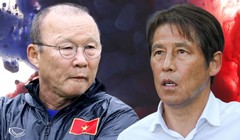  HLV Nishino Akira và Park Hang-seo, hai ông thầy hàng đầu khu vực lại có màn tái đấu. Ảnh AT