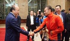 Với hai HCV AFF Cup 2018 và SEA Games 2019, Trọng Hoàng đã vượt qua Công Vinh, trở thành cầu thủ xứ Nghệ có được thành tích tốt nhất. (ảnh VFF)