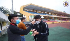 Công tác chống dịch sân Hàng Đẫy khá tốt. Ảnh VPF.