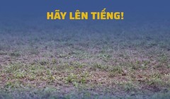 Thông điệp sân Vinh “Vì những đôi chân lành lặn”. Ảnh SLFC.