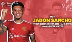 Jadon Sancho từ Borussia Dortmund đã đến sân Old Trafford. Ảnh MU