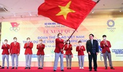 Tối 13/7, đoàn Thể thao Việt Nam (TTVN) đã chính thức làm lễ xuất quân hướng tới Olympic Tokyo 2020 . Ảnh TT