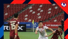 Trận hòa đã biến Việt Nam thành cựu vương AFF Cup 2020. Ảnh VFF.