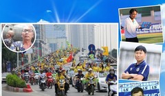 Luận bàn chuyện 3 nhà cầm quân CLB Sài Gòn, Hà Nội và SLNA. Ảnh AT.