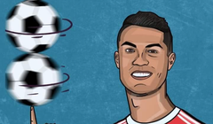 Ronaldo,, trở thành cầu thủ ghi nhiều bàn thắng nhất lịch sử FIFA với tổng cộng 807 bàn. Ảnh AT