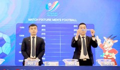 Lế bốc thăm chia bảng bóng đá năm SEA Games 31. Ảnh VFF