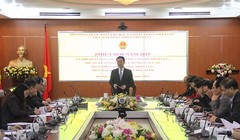 Bộ trưởng Nguyễn Mạnh Hùng phát biểu tại phiên họp