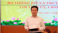 Bộ trưởng Bộ TT&TT Nguyễn Mạnh Hùng phát biểu tại Hội nghị. ảnh MIC