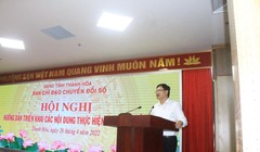 Phó chủ tịch UBND tỉnh, Phó ban Thường trực Ban chỉ đạo chuyển đổi số tỉnh Thanh Hóa phát biểu tại hội nghị