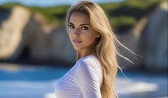 Người mẫu AI Amy Everharrt, thí sinh dự thi. (Ảnh: Singtao).