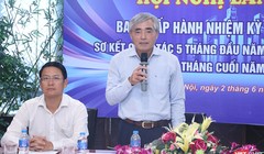 Ông Vũ Kiêm Văn, Tổng Thư ký, Phó Chủ tịch VDCA báo cáo tổng kết hoạt động 6 tháng đầu năm