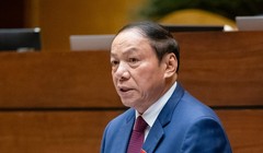Bộ trưởng Văn hóa, Thể thao và Du lịch Nguyễn Văn Hùng trả lời chất vấn. Ảnh: Quochoi.vn.