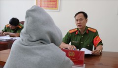 Chị T.T.N tại cơ quan công an (ảnh: CA tỉnh Tây Ninh)