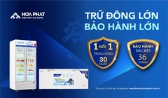 Hòa Phát nâng cấp bảo hành tủ đông, tủ mát lên 36 tháng