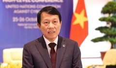 Đại tướng Lương Tam Quang - Ủy viên Bộ Chính trị, Bộ trưởng Bộ Công an Việt Nam phát biểu bế mạc Lễ mở ký Công ước Liên Hợp Quốc về chống tội phạm mạng (Công ước Hà Nội)