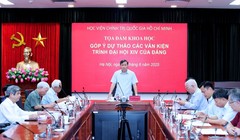 Học viện Chính trị quốc gia Hồ Chí Minh tổ chức toạ đàm khoa học Góp ý Dự thảo các văn kiện trình Đại hội XIV của Đảng, Ảnh: HCMA.