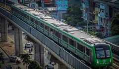 Đoàn tàu chạy thử nghiệm của tuyến đường mang số hiệu HN00304 xuất phát từ ga Cát Linh. Nguồn: Zing