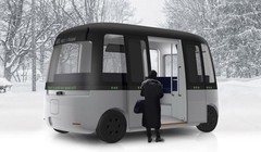 Xe buýt Gacha do Muji thiết kế đang được thử nghiệm chế độ tự lái ở Phần Lan. ẢNH: MUJI