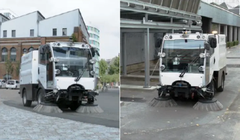 Mô phỏng phương tiện làm sạch đường phố tự lái mà Singapore sắp thử. ẢNH: DULEVO INTERNATIONAL