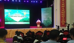 PGS TS Phạm Bảo Sơn - Phó Giám đốc Đại học Quốc gia Hà Nội phát biểu khai mạc Diễn đàn