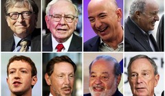 Các tỷ phú nổi tiếng thế giới, trong đó có cựu Chủ tịch Microsoft Bill Gates, CEO Amazon Jeff Bezos, CEO Facebook Mark Zuckerberg (ảnh Youngisthan)