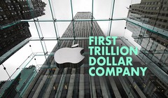 Giá cổ phiếu tăng giúp Apple trở thành công ty đại chúng đầu tiên đạt giá trị vốn hóa thị trường một nghìn tỷ USD (ảnh: appsutra)