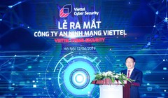 Thiếu tướng Lê Đăng Dũng – Quyền Chủ tịch kiêm Tổng giám đốc Tập đoàn Viettel phát biểu tại sự kiện ra mắt Công ty An ninh mạng