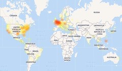 Châu Âu là điểm nóng về sự cố của Facebook vào thời điểm 23h ngày 3/7 (ảnh: Business Insider)