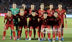 Các cầu thủ U22 Việt Nam tại trận giao hữu với U22 UAE (ảnh: Goal.com)