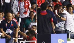 HLV Park bị cổ động viên chỉ tay đe dọa (ảnh: Fox Sport)