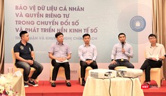 Các chuyên gia thảo luận tại hội thảo về bảo vệ dữ liệu cá nhân (ảnh: Đăng Khoa)
