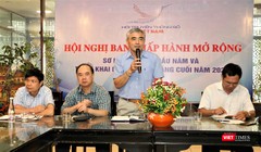 ông Nguyễn Minh Hồng, Chủ tịch Hội Truyền thông Số Việt Nam phát biểu tại hội nghị (ảnh: Đăng Khoa)
