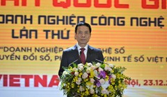 Bộ trưởng Bộ Thông tin và Truyền thông Nguyễn Mạnh Hùng (ảnh: Việt Khôi)