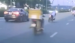 Tai nạn xe máy vì vướng áo chống nắng