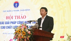 Thứ trưởng Nguyễn Huy Dũng cho rằng, dữ liệu khám, chữa bệnh chính là nguyên liệu, là đầu vào quan trọng của chuyển đổi số và cũng là một công cụ sản xuất, công cụ phục vụ công việc của các bệnh viện, các y bác sĩ. (ảnh: Đăng Khoa)
