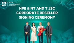 Đại diện NT AND T JSC và Hewlett Packard Enterprise Việt Nam tại lễ ký kết