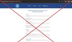 Trang web giả mạo datlichbhxh[.]com có giao diện tương tự trang chính thức. Ảnh: BHXHVN