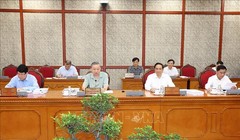 Tổng Bí thư, Chủ tịch nước Tô Lâm chủ trì Phiên họp thường kỳ Bộ Chính trị. Ảnh: TTXVN