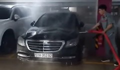 Ca sĩ Duy Mạnh khởi kiện công ty Mercedes - Benz Việt Nam vì chiếc ô tô trị giá 5 tỷ đồng của anh bốc cháy trong bãi xe chung cư. Ảnh: FBNV.