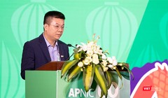 Ông Nguyễn Hồng Thắng, Giám đốc Trung tâm Internet Việt Nam (VNNIC) phát biểu tại Hội nghị Thành viên lần thứ 60 của Trung tâm thông tin mạng châu Á - Thái Bình Dương (APNIC 60)