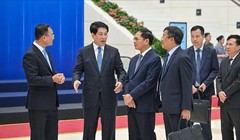 Chủ tịch nước Lương Cường kiểm tra buổi tổng duyệt Lễ mở ký Công ước Hà Nội