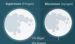 "Siêu trăng" đêm 14/11 sẽ có độ sáng lớn hơn khoảng 30% so với bình thường.