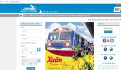 Giao diện trang website bán vé tàu của ngành Đường sắt Việt Nam.