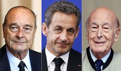 Từ trái qua: Các cựu tổng thống Pháp Jacques Chirac, Nicolas Sarkozy và Valéry Giscard d'Estaing. Ảnh: REX