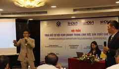 Đại diện Showa Rubber chia sẻ cơ hội hợp tác với các doanh nghiệp cao su Việt Nam.