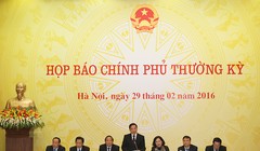 hiên họp báo thường kỳ Chính phủ tháng 2/2016 - Ảnh: VGP/Quang Hiếu
