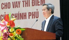 Thống đốc Nguyễn Văn Bình phát biểu tại hội nghị đánh giá kết quả triển khai chương trình cho vay thí điểm phục vụ phát triển nông nghiệp ngày 24/3/2016.