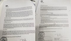 2 báo cáo kiểm toán độc lập “cùng ngày, cùng số, khác nội dung” mà luật sư Nguyễn Huy Thiệp đã nêu. (Ảnh: N.G)