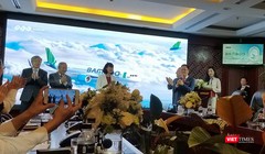 Lễ ra mắt Bộ nhận diện thương hiệu Bamboo Airways. (Ảnh: X.T)